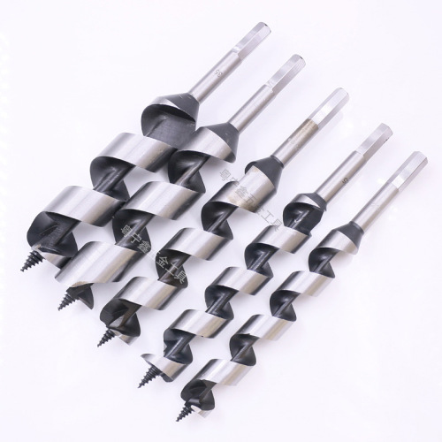 Carbon steel woodworking drill four-slot four-edged woodworking drill hexagonal handle door lock drawer opening reaming drill hole opener