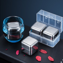 304不锈钢冰块 52MM大方形红酒冰粒 威士忌金属速冻冰酒石