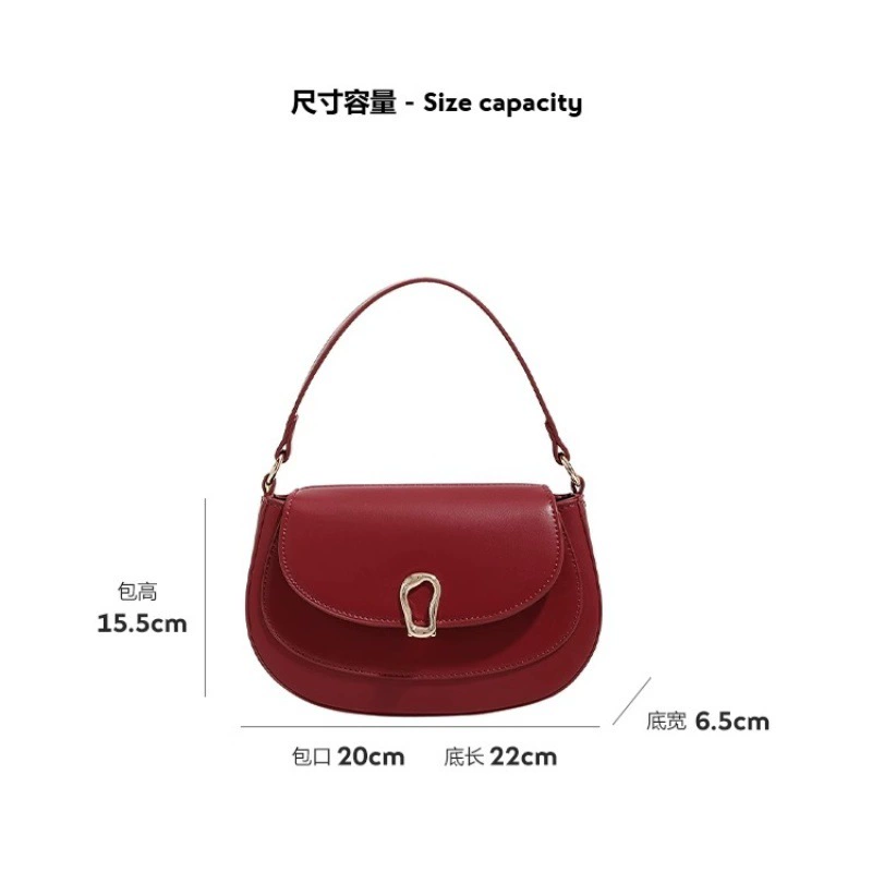 Retro universal red phone bag for bride, high-end