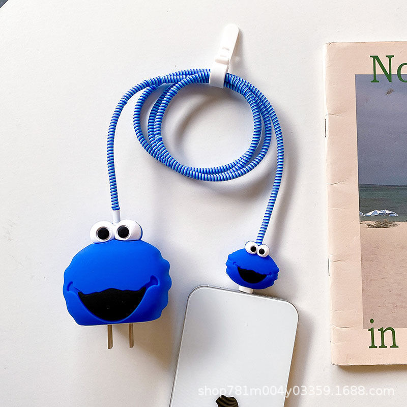 Nuevo cable de datos de dibujos animados cubierta protectora adecuado para Apple carga rápida cabeza 18/20W carga cabeza cubierta protectora Winder