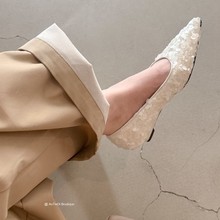 羊皮版~女尖头时装亮片欧美女式时装单鞋套筒性感高跟单鞋舞台鞋