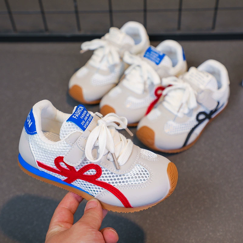 Летняя популярная дышащая спортивная обувь для маленьких мальчиков с одинарной сеткой, нескользящая обувь для девочек Forrest Gump, модная детская моральная тренировочная обувь 2025