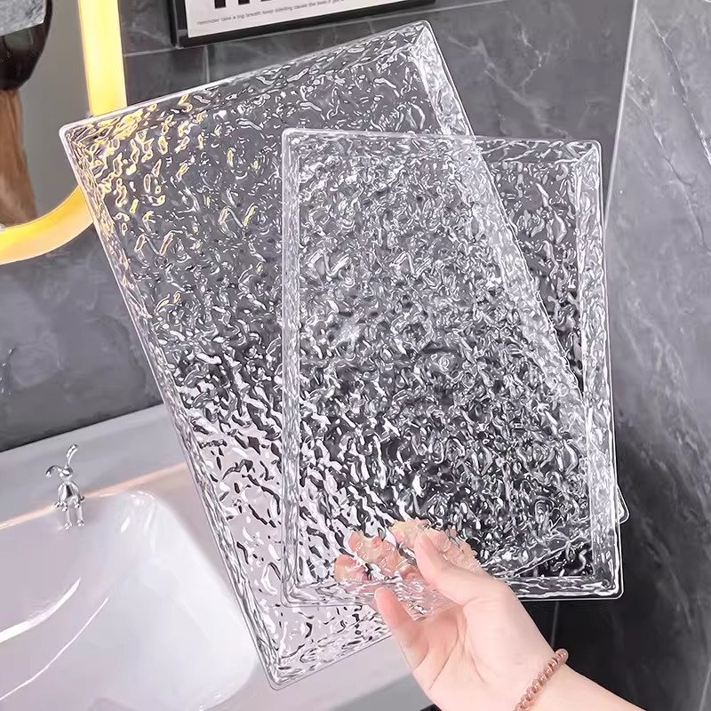 bandeja rectangular sala de estar hogar lujo ligero salón de belleza de alta calidad acrílico nueva mesa de té taza de agua mesa de té