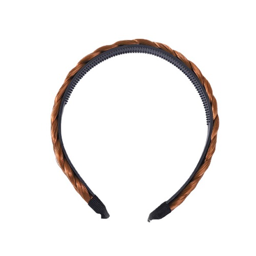 Wig Clip Korean Decorative Braid Hairband with Teeth Anti-Slip Hair Clip Wide Edge Headband Hairpin for Adult Women