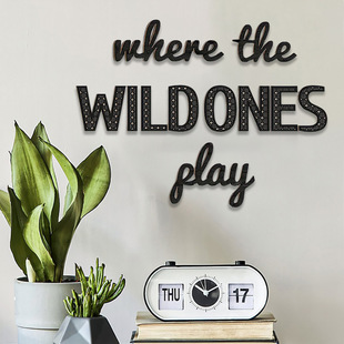 in stock Nordic Style Children's Room Atmosphere Decoration Wooden English Inspirational Wall Stickers Photo Props Wall Hanging Cloth