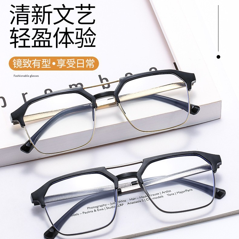 Nuevos gafas flexibles y cómodas anti-luz azul de alta definición mejora de recubrimiento de doble cara artesanía de gafas comerciales casuales