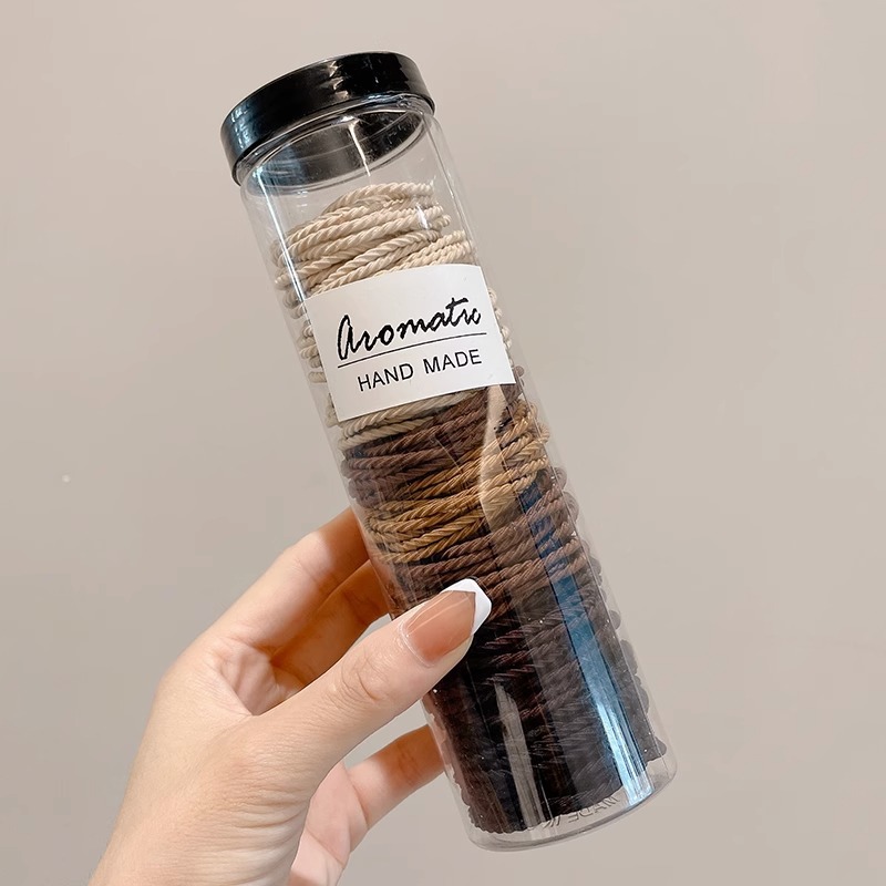 Otoño e invierno, lazo redondo para el cabello enlatado, funda de cuero para el cabello, cuerda para la cabeza, banda elástica circular de alta calidad para mujer, no daña la cuerda para el cabello