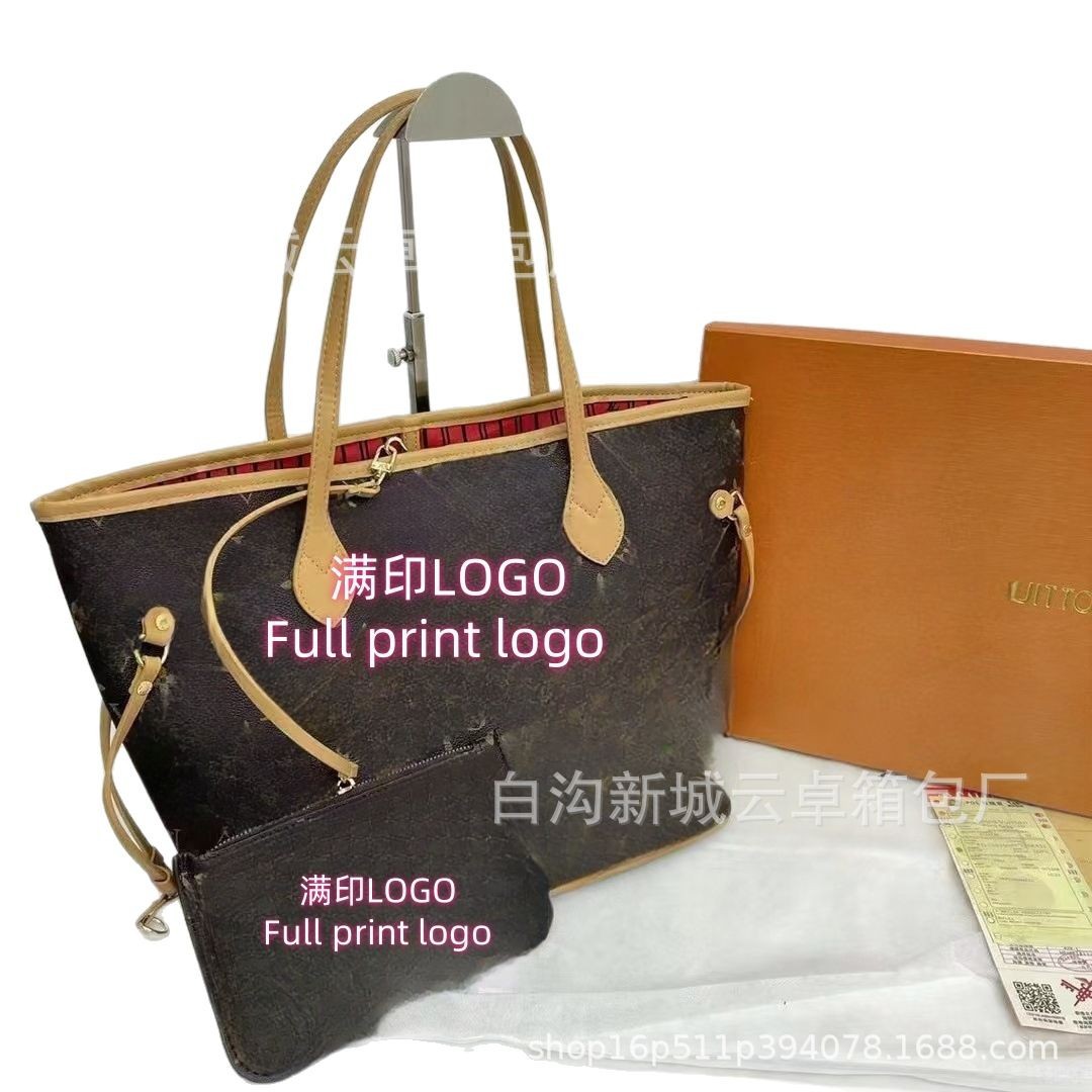 2025 nueva imagen física con LOGO bolso de madre e hijo bolsa de compras de gran capacidad bolso de hombro bolso de mujer PU de cambio de color