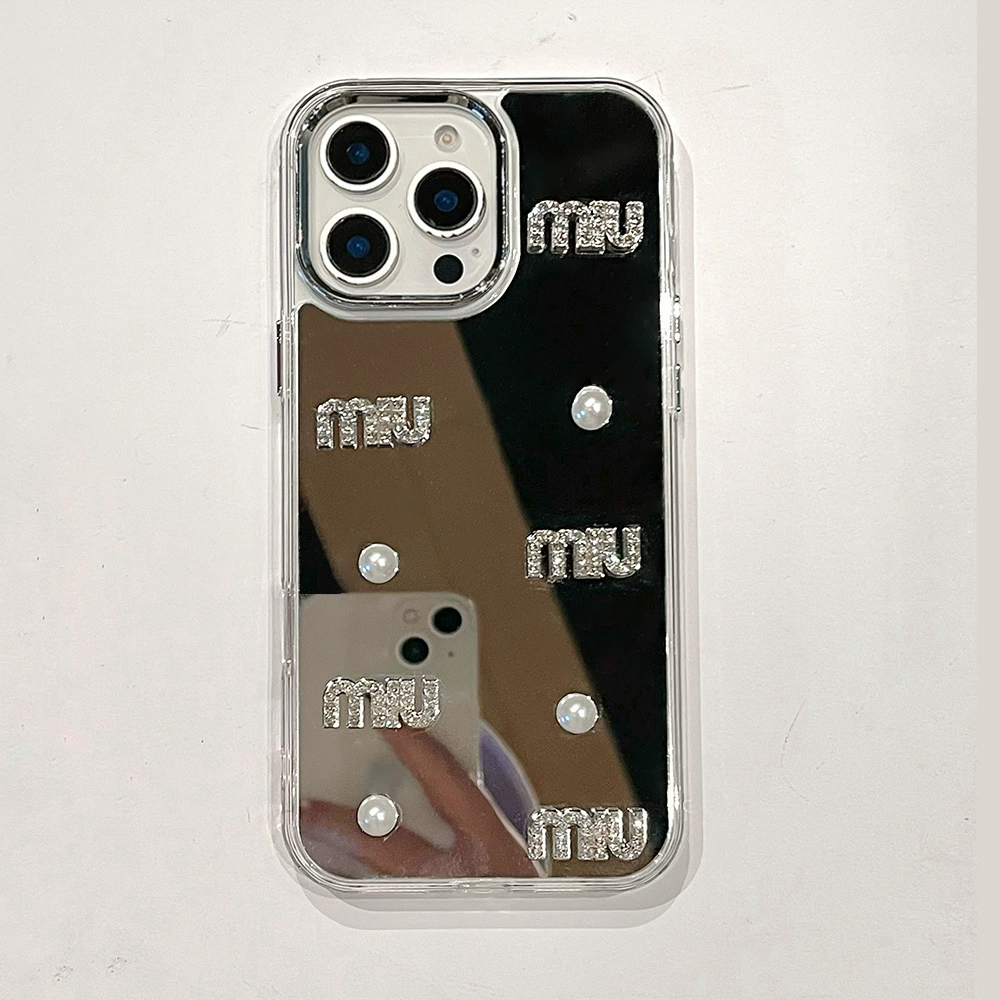 Apple, трёхмерный совместимый iPhone 15/14/13 из жемчужины, чехол для телефона, зеркало, iphone, 16примакс