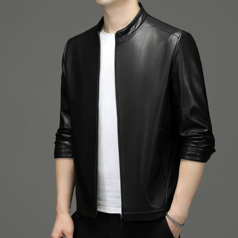 Демисезонное полиуретановое длинное теплое пальто, slim fit, средняя длина, корейский стиль