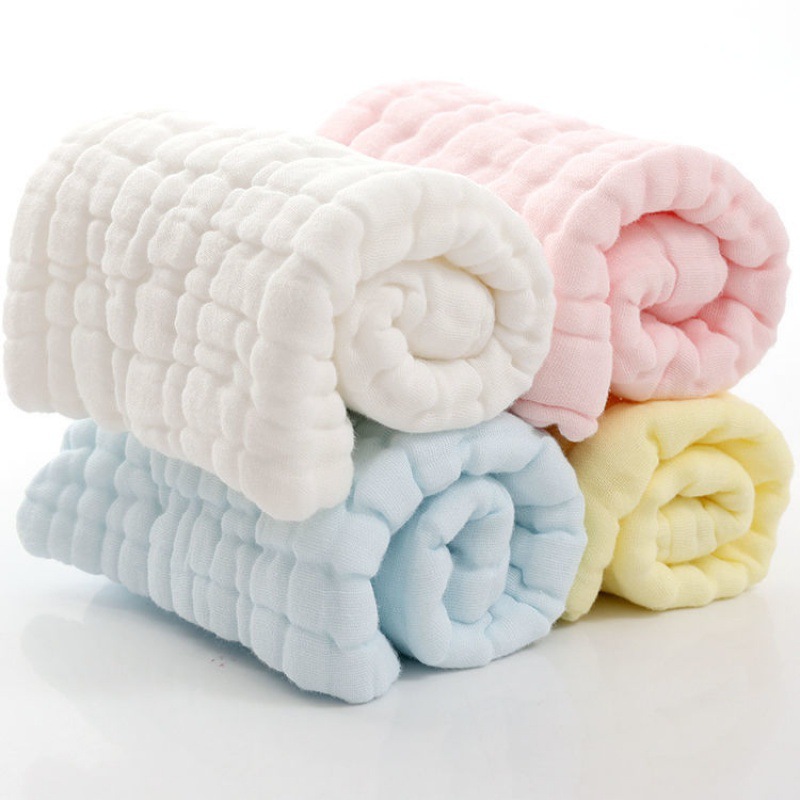 12 layers of cotton baby gauze large square towel children baby face towel soft absorbent saliva towel