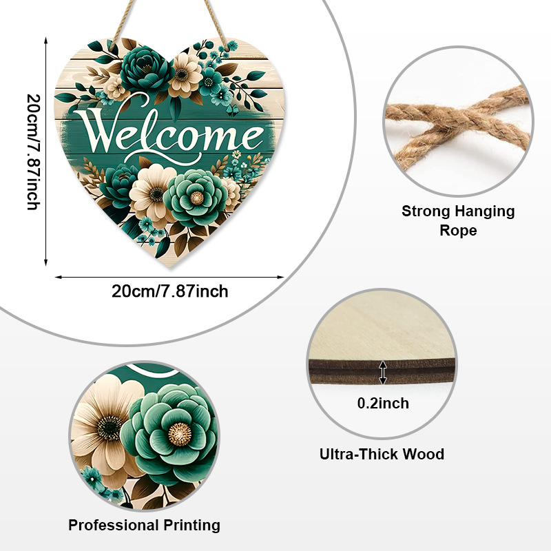 Nuevo estilo transfronterizo en forma de corazón marca de bienvenida de primavera logotipo de granja de campo americano decoración de jardín de primavera lista de acrílico