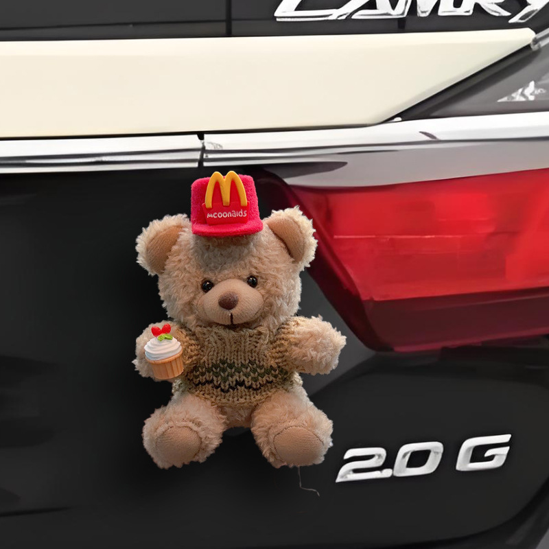 Colgante trasero de coche muñeco de oso de peluche lindo de dibujos animados decoración de maletero motocicleta decoración de bicicleta