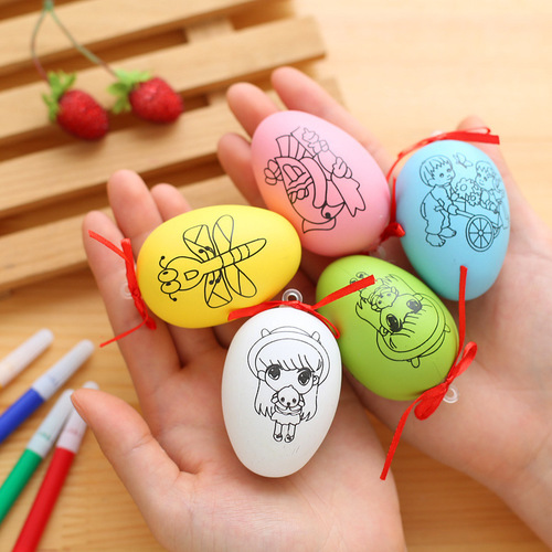 Painting eggs, duck eggs, kindergarten children's egg shell diy handmade painted simulation egg toys