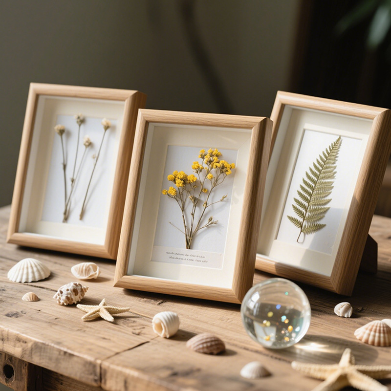 Creative Handmade Hollow Wooden Photo Frame 6-Inch 7inch 8inch Solid Wood Tabletop Specimen Decoration Framed Simple Home Frame