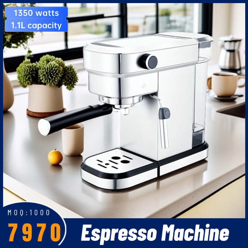 15bar semiautomático máquina de café de bomba de alta presión de vapor de leche de acero inoxidable máquina de café con reloj