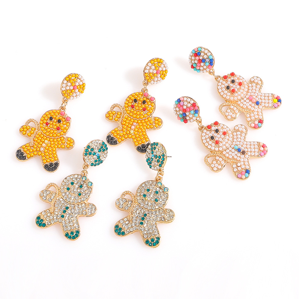 New Doll Earrings Cute Cartoon Snowman Earrings Halloween Party Decoration Earrings New display picture 8