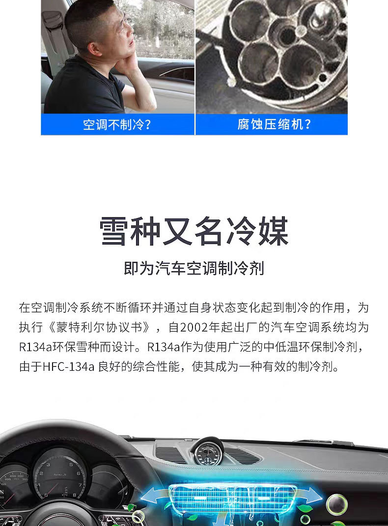 Suitable for automotive air conditioning refrigerant R34a, high-purity eco-friendly car refrigerant