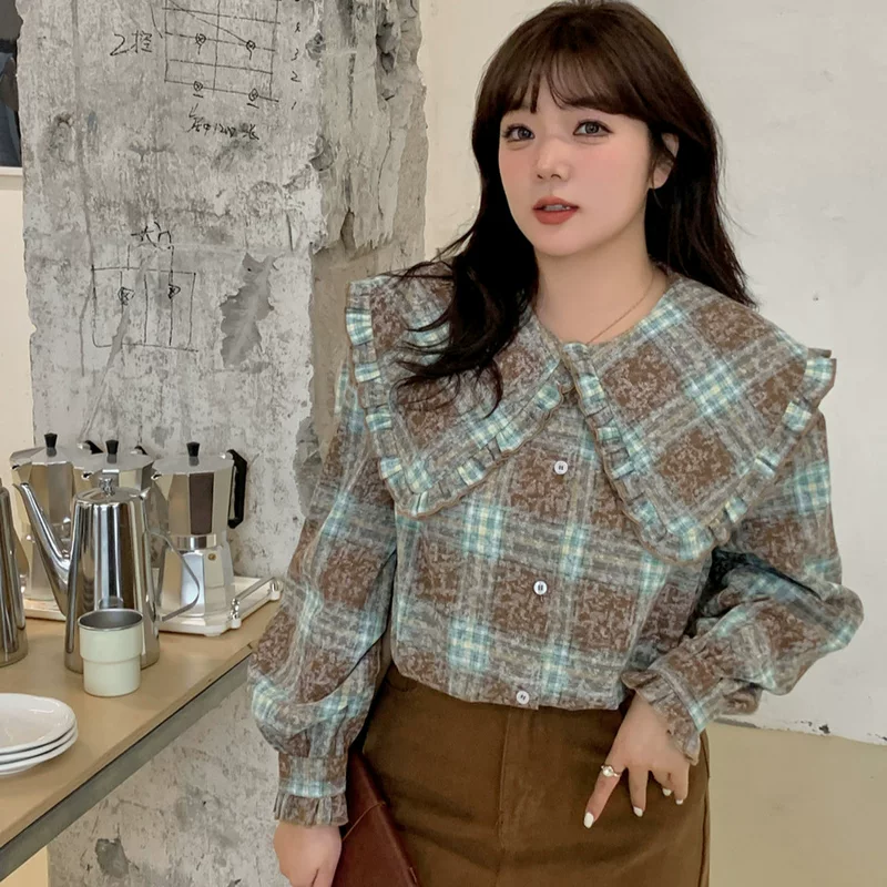 Shirt, Korean style, plus size