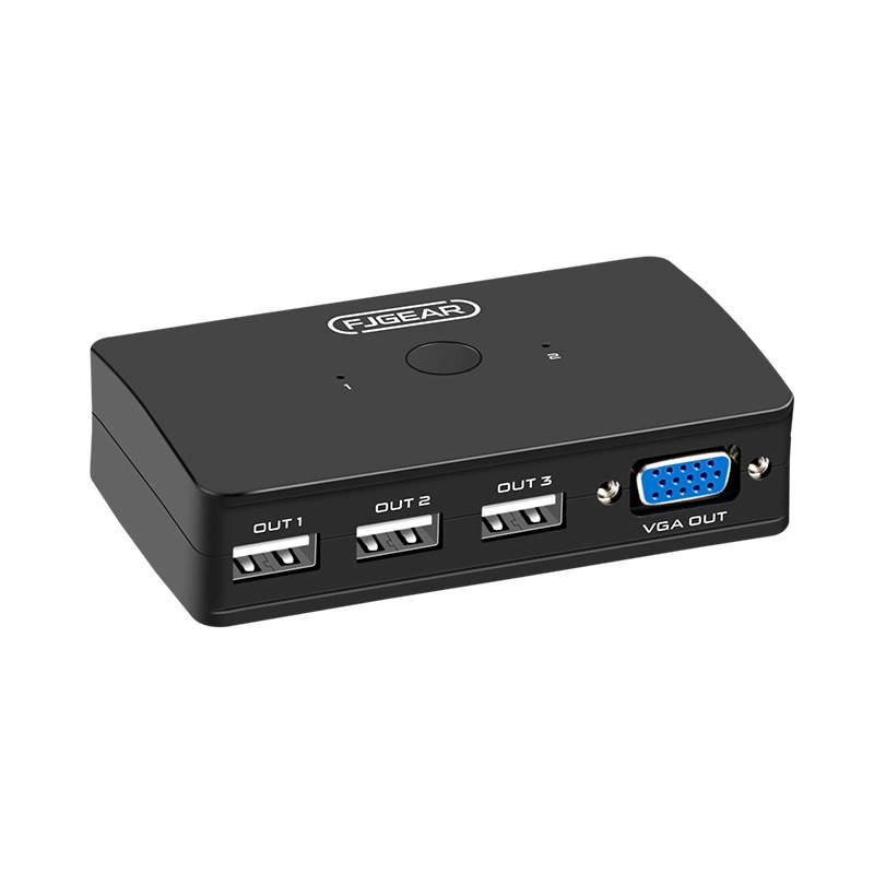 Коммутатор VGA KVM Fengjie второй поколение Yiman — два ПК делят отображение, ручка для переключения VGA