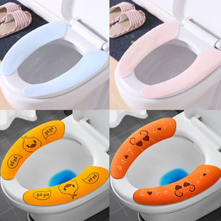 Washable Cartoon Toilet Mat Adhesive Universal Toilet Sticker Warm Thickened Electrostatic Toilet Cushion Toilet Cushion