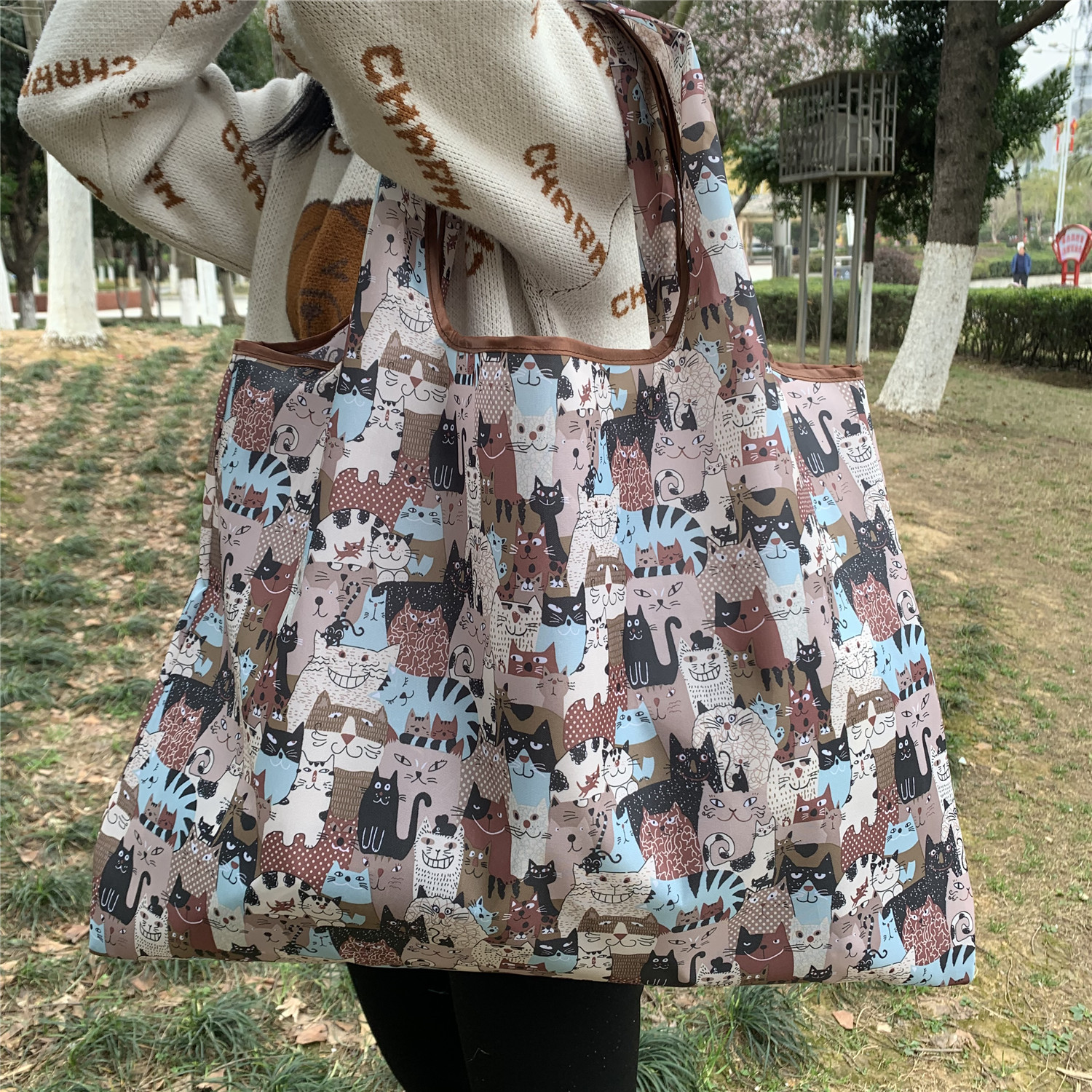 52g Weight 1 Piece Quantity Oxford Cloth Material Printing, Cartoon Pattern New Style Style New Style Printing Cartoon Oxford Cloth Shopping Bags 3