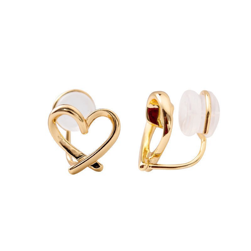 Plating Design 1 Pair Simple Style Heart Shape Plating Alloy Ear Studs
