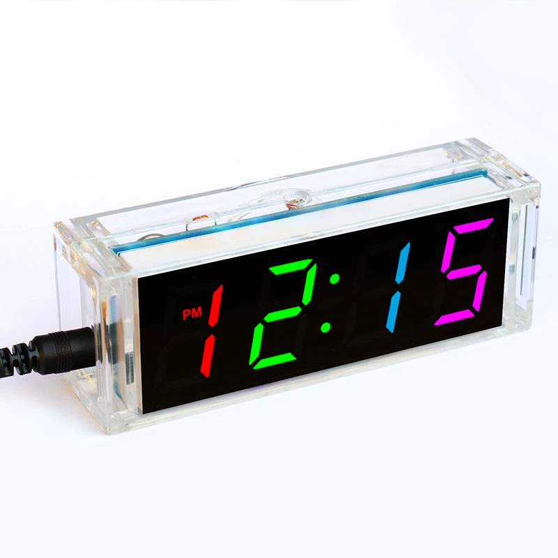 Colorful digital clock making kit electronic DIY bulk LED digital tube alarm welding 51 single -chip machine