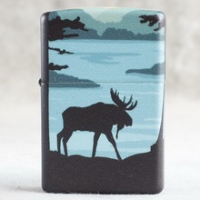 ZIPPO之宝防风煤油打火机2022款黑哑漆彩印羚羊 49481