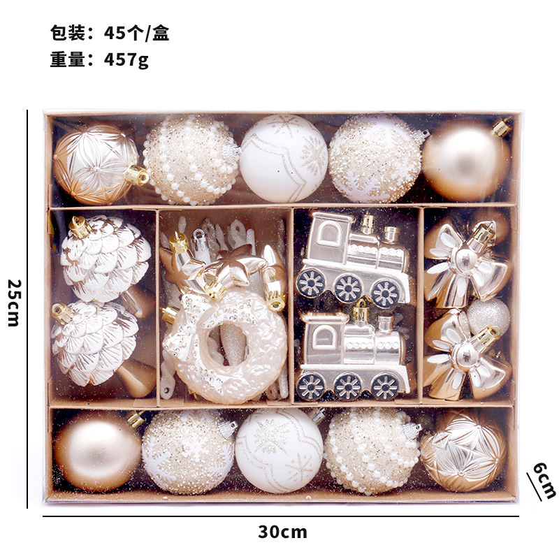 跨境新品 圣诞节装饰品 欧式45个姜饼人彩绘圣诞球套装圣诞树挂件|undefined