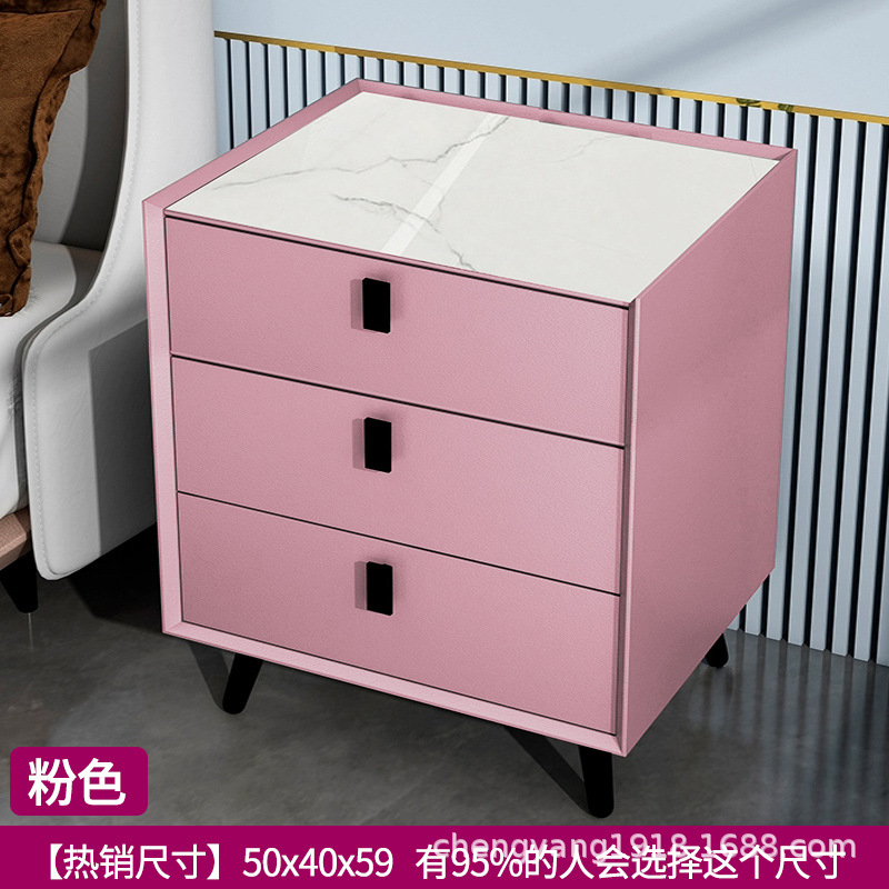 Mesita de noche madera maciza Placa de roca simple moderno Internet celebridad dormitorio mesita de noche protección del medio ambiente todo partido gabinete de almacenamiento mesita de noche