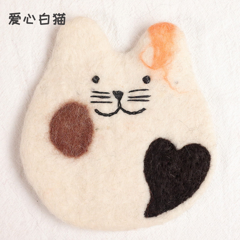 INS estilo fieltro lana amor gato montaña aislante absorbente mantel foto apoyos regalo personalizado decoración de escritorio