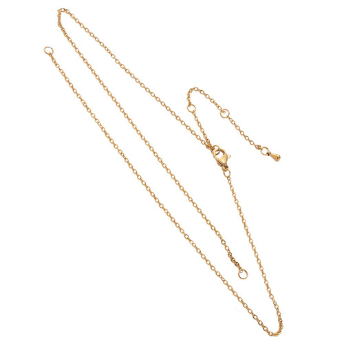 Cross-border new product 18k furnace vacuum electroplating stainless steel necklace diy jewelry accessories material personalized simple chain