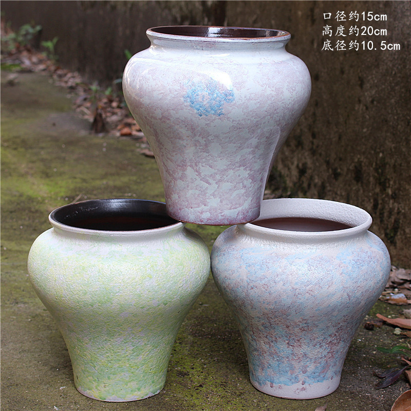 Large-diameter succulent flower pot, ceramic flower pot for home use, vintage ceramic pot for bougainvillea, large ceramic pot for green plants