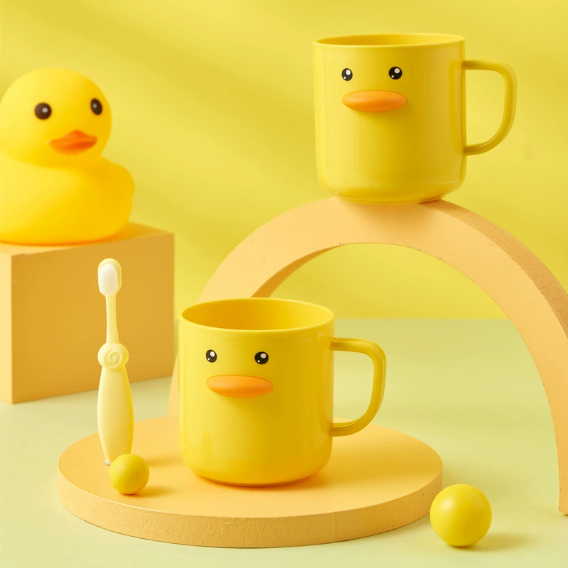 B.Duck, детский забавный креативный мультяшный пластиковый стакан для полоскания рта для домашнего использования, простой и элегантный дизайн, защита от падения