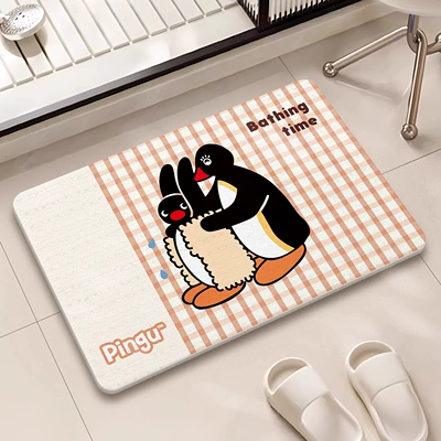 Avtomobil döşəmə paspasları — Cartoon Hard Diatom Mud Bathroom - goose-in-bath-square-white-background-396009cm