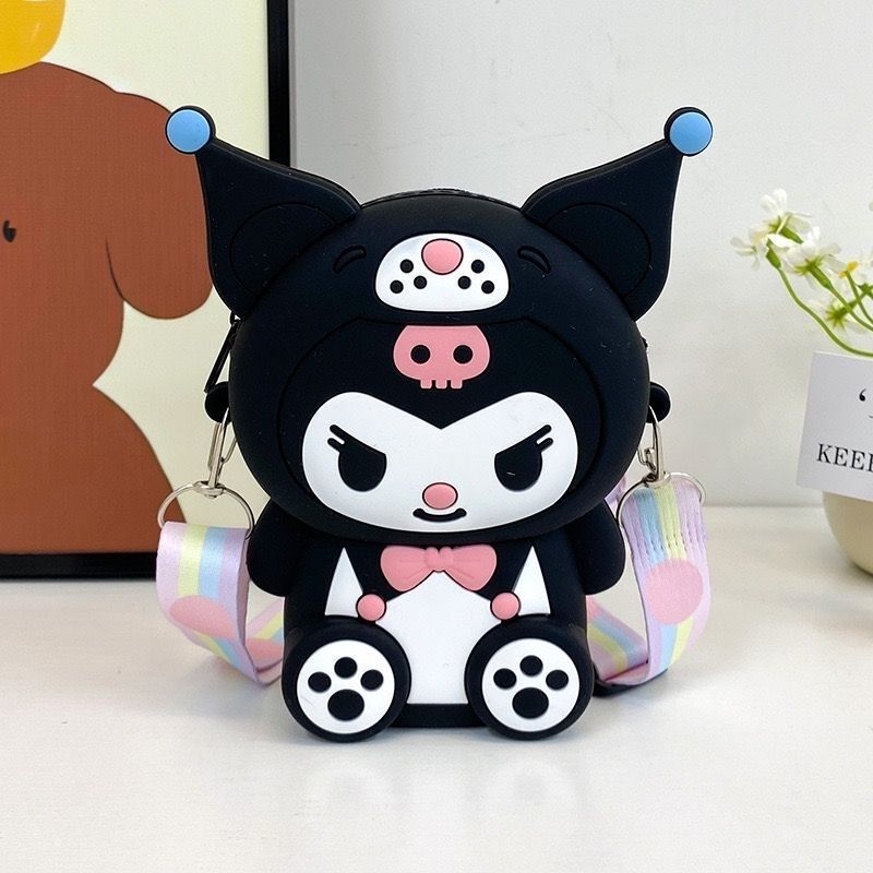 クロミ子供のかわいいコインシリコーン幼稚園少女メッセンジャーバッグショルダーバッグ漫画プリンセスバッグ|undefined