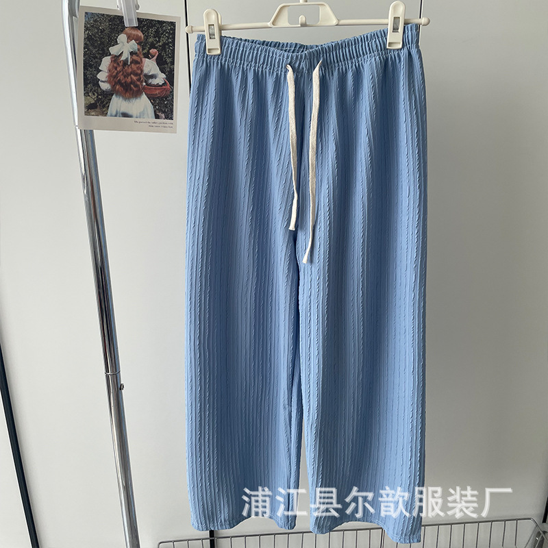 Pantalones blancos de piernas anchas para mujeres primavera y verano delgados de cintura alta caída sensación casual traposas rectas nubes de espuma image 11