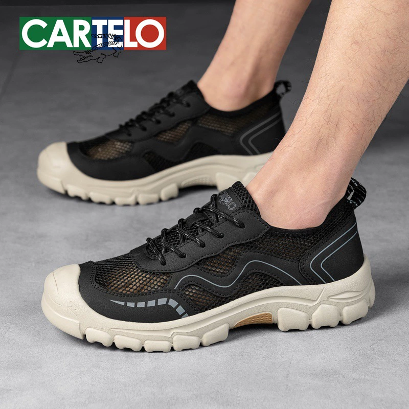 Обувь мужская 2025 летняя новая сетка дышащая на открытом воздухе походная обувь мужская легкая спортивная обувь на мягкой подошве