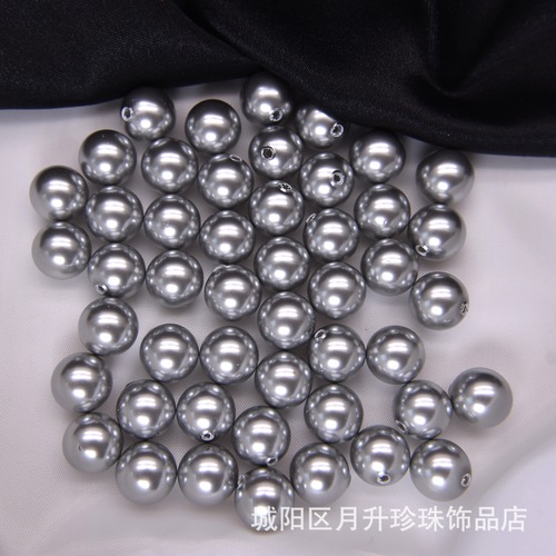 Perfect round Austrian imitation Shijia crystal glass imitation pearls handmade loose beads half hole earrings pendant hairpin material