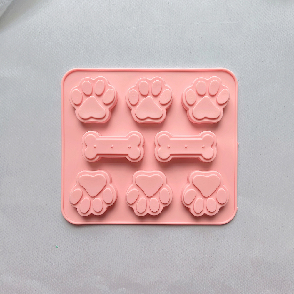 Silicona 6 con hueso de garra de gato 78 molde de chocolate galletas de bricolaje mousse molde para hornear pastel de pudín de caramelo