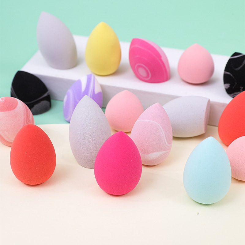 Mezcla personalizada de dos colores mini suave polvo de huevo de maquillaje no se puede comer polvo seco húmedo doble uso en el agua para aumentar el maquillaje esponja huevo