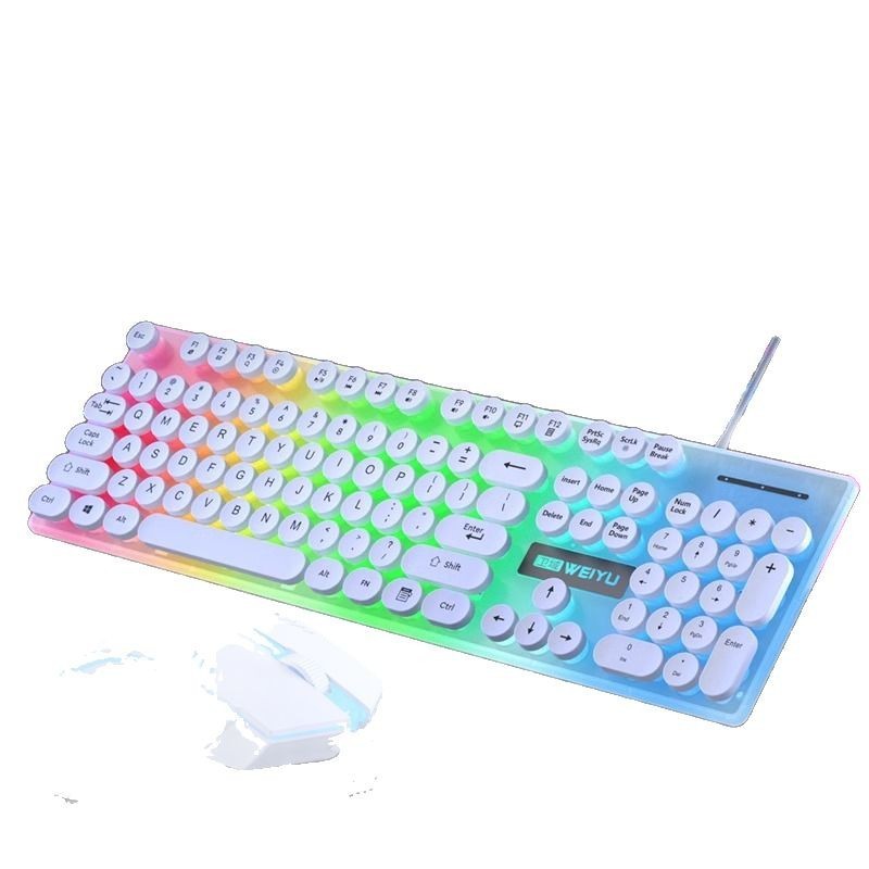 パンクレトロ有線キーボードマウスセットusbデスクトップコンピュータノートパソコンユニバーサルゲームキーマウスセット小包|undefined