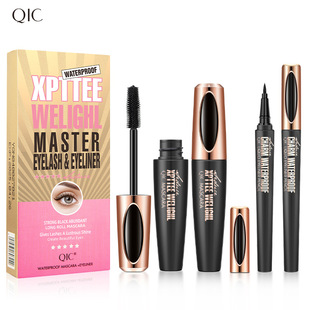 QIC Qi Ni Cai Feng Ying 4D Mascara 2in1 Eyeliner Set Edition Waterproof Natural Curly Beauty Makeup