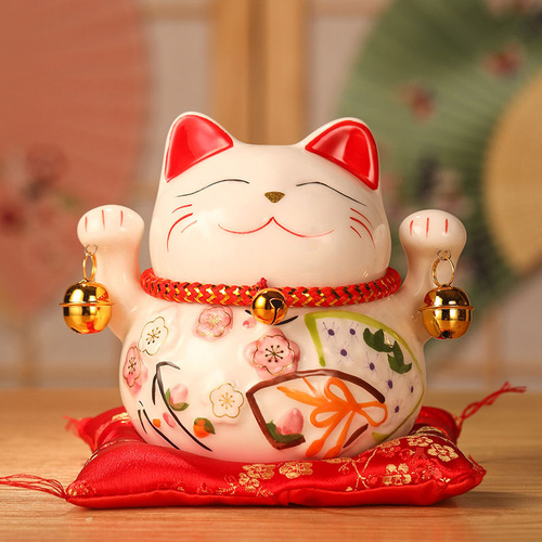 Lucky Cat Ceramic Piggy Bank Shop Opening Creative Gifts Home Living Room Japanese Lucky Cat Ceramic Small Ornaments