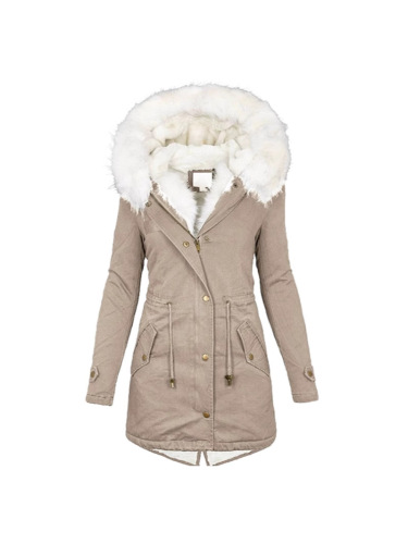 Autumn/Winter Wish: New Arrival European & American Style Cross-Border Top—Fitted Sherpa-Lined Puffer Jacket with Collar and Pockets, Perfect for Women