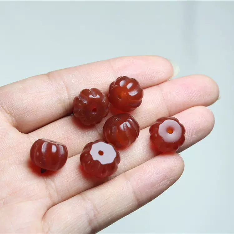 厂家批发玛瑙南瓜珠隔珠背云 玉石DIY饰品配饰手串佛珠小滴溜吊坠