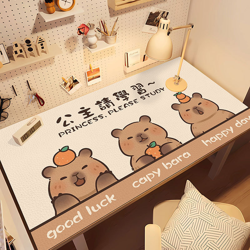 Primary School Student Desk Mat Capibala Kidsren's Study Table Special Protective Mat Writing Table Leather Wear-resistant Tablecloth