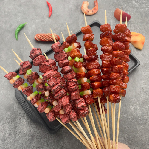 Simulated skewers BBQ skewers fake mutton skewers beef skewers meat spicy hot BBQ food model props ornaments