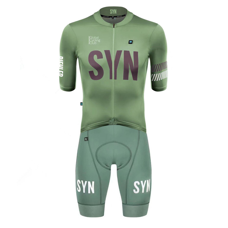 Syn Road Cycling Clothing Short-Sleeved Suit Men's Moisture-Wicking Mountain Cycling Tops and Cycling Pants Summer